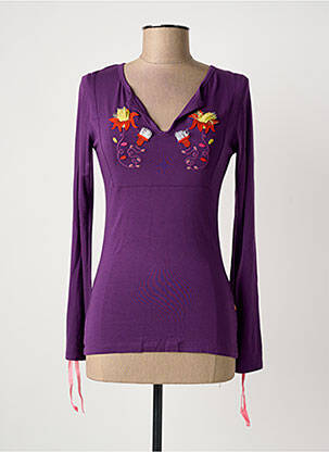 T-shirt manches longues manches longues violet MAMATAYOE femme