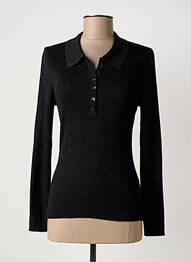 Pull coupe cintrée manches longues noir KING LOUIE femme