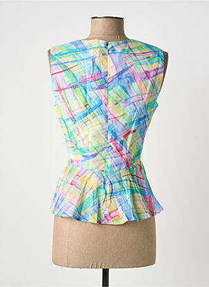 Top imprimé fantaisie sans manche bleu KOMODO femme