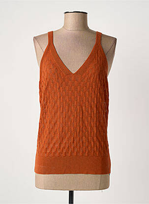 Pull stretch fines bretelles orange KING LOUIE femme