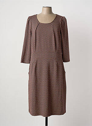 Robe mi-longue imprimé fantaisie manches longues rouge KING LOUIE femme