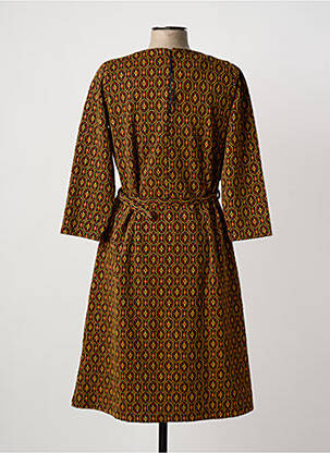 Robe mi-longue imprimé fantaisie manches longues marron KING LOUIE femme