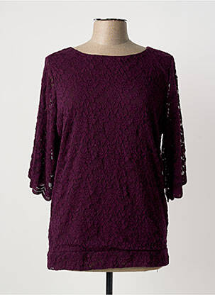 Top stretch manches 3/4 violet LILY & ME femme