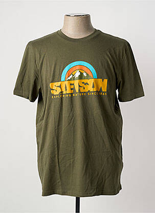 T-shirt stretch manches courtes vert STETSON homme
