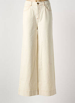 Jeans coupe large stretch taille haute beige KING LOUIE femme