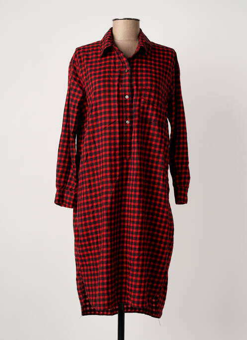 Robe mi-longue manches longues manches longues rouge BELLEROSE femme
