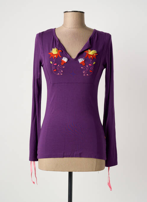 T-shirt manches longues manches longues violet MAMATAYOE femme