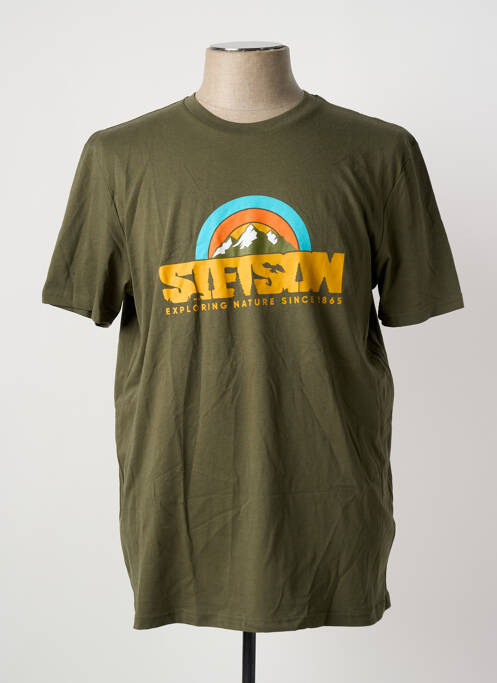 T-shirt stretch manches courtes vert STETSON homme