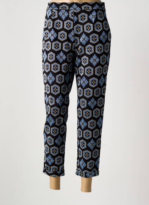 Pantalon 7/8 taille à pinces taille normale bleu KING LOUIE femme