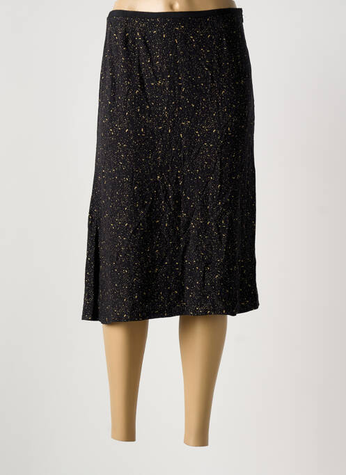 Jupe mi-longue fermeture zip latéral noir BELLEROSE femme