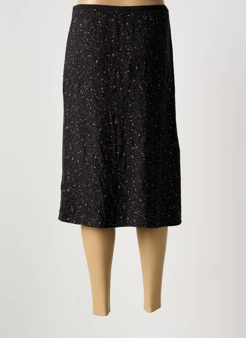 Jupe mi-longue fermeture zip latéral noir BELLEROSE femme