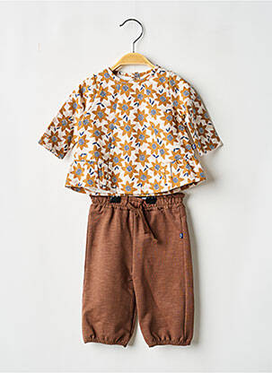 Ensemble pantalon manches longues marron SUCRE D'ORGE fille
