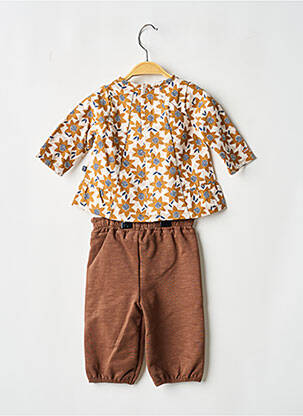Ensemble pantalon manches longues marron SUCRE D'ORGE fille