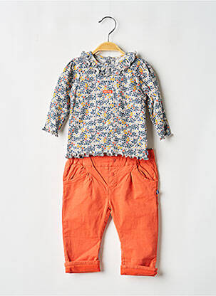 Ensemble pantalon maille fine orange SUCRE D'ORGE fille
