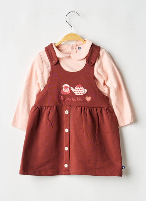 Ensemble robe manches longues rose SUCRE D'ORGE fille