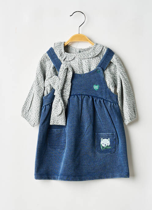 Ensemble robe manches longues bleu SUCRE D'ORGE fille