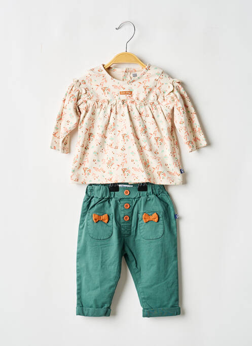 Ensemble pantalon type de haut t-shirt beige SUCRE D'ORGE fille