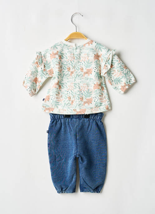 Ensemble pantalon resserrée sur le bas blanc SUCRE D'ORGE fille