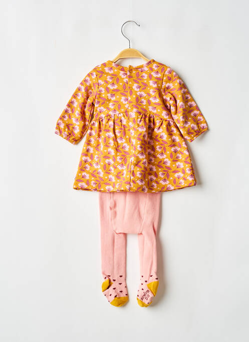 Robe courte maille fine manches longues orange SUCRE D'ORGE fille