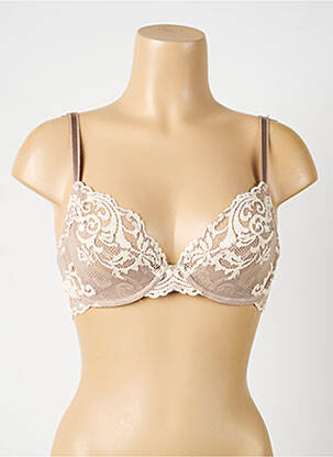Soutien-gorge broderie haut soutien-gorge emboitant beige WACOAL femme