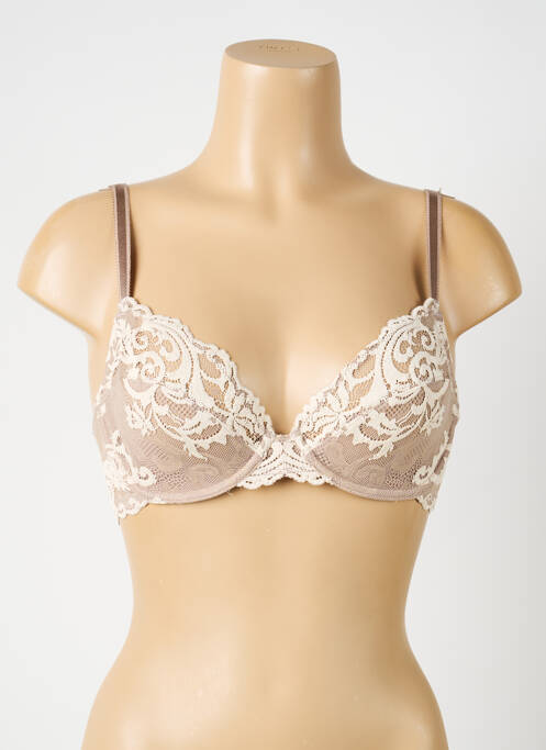 Soutien-gorge broderie haut soutien-gorge emboitant beige WACOAL femme