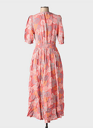 Robe mi-longue imprimé fantaisie manches courtes rose WHITE STUFF femme