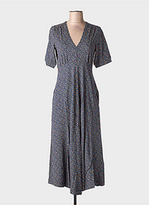 Robe longue imprimé fantaisie manches courtes bleu WHITE STUFF femme