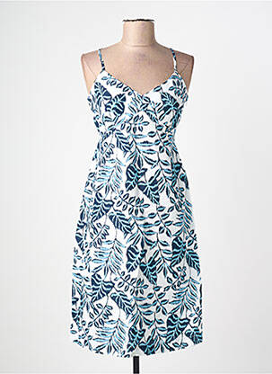 Robe courte tissage crêpe fines bretelles bleu SURKANA femme