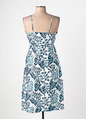Robe courte tissage crêpe fines bretelles bleu SURKANA femme