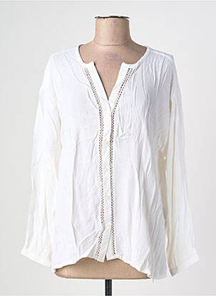 Chemisier coupe cintrée manches longues blanc SURKANA femme