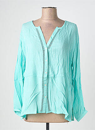Chemisier coupe cintrée manches longues bleu SURKANA femme