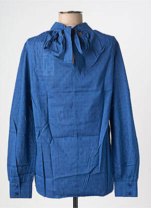 Blouse poignets boutonnés avec fente manches longues bleu EMILYANDFIN femme