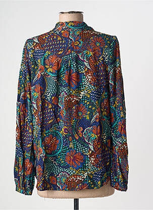 Chemisier coupe cintrée manches longues bleu KING LOUIE femme