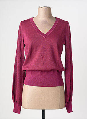 Pull col v manches longues violet KING LOUIE femme