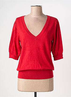 Pull stretch manches courtes rouge KING LOUIE femme