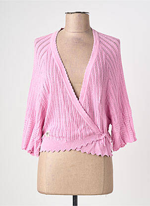 Gilet cache-cœur stretch rose BLUTSGESCHWISTER femme
