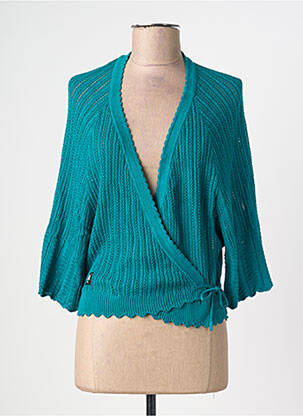 Gilet cache-cœur stretch vert BLUTSGESCHWISTER femme