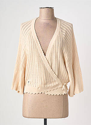 Gilet cache-cœur stretch beige BLUTSGESCHWISTER femme