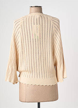 Gilet cache-cœur manches 3/4 beige BLUTSGESCHWISTER femme