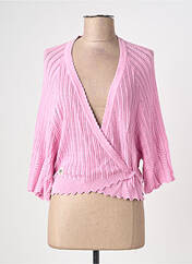 Gilet cache-cœur rose BLUTSGESCHWISTER femme seconde vue