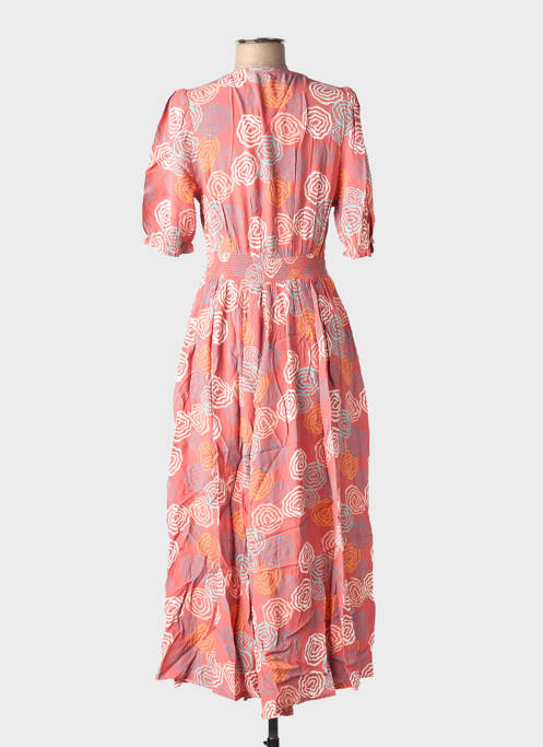 Robe mi-longue imprimé fantaisie manches courtes rose WHITE STUFF femme