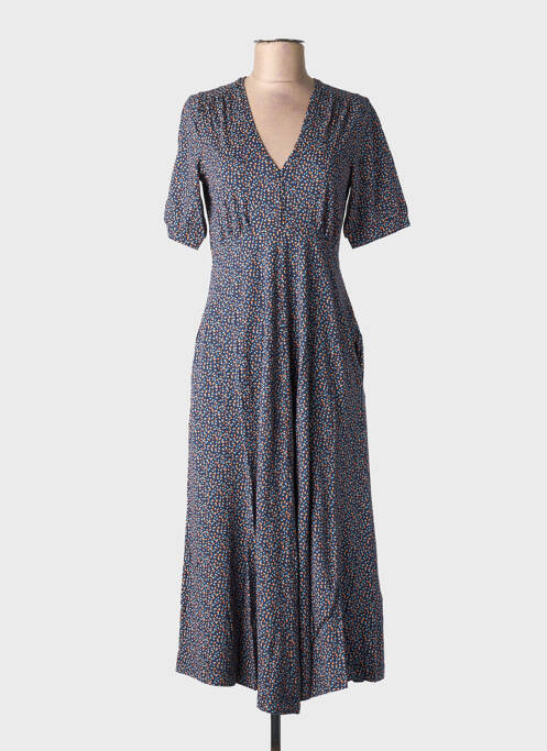Robe longue imprimé fantaisie manches courtes bleu WHITE STUFF femme