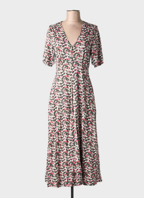 Robe longue manches courtes manches courtes vert WHITE STUFF femme