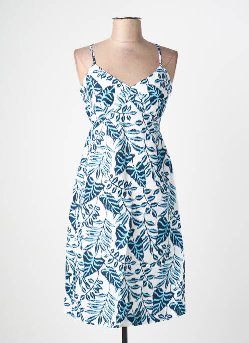 Robe courte tissage crêpe fines bretelles bleu SURKANA femme