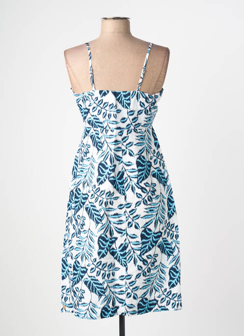 Robe courte tissage crêpe fines bretelles bleu SURKANA femme