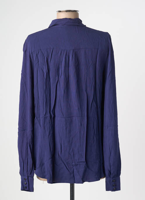 Chemisier tissage crêpe manches longues bleu KING LOUIE femme