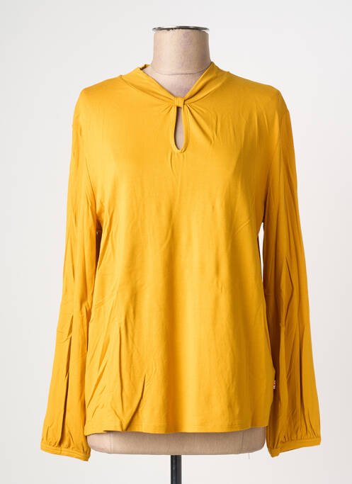 T-shirt col v manches longues jaune BLUTSGESCHWISTER femme