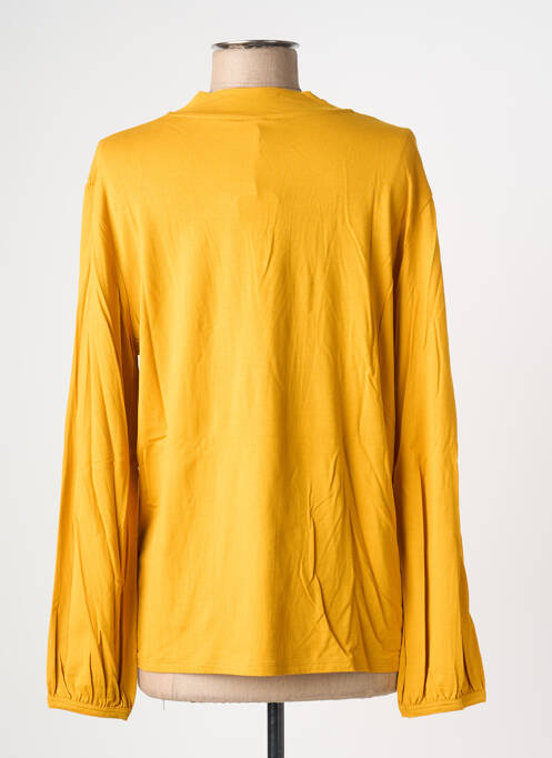 T-shirt col v manches longues jaune BLUTSGESCHWISTER femme