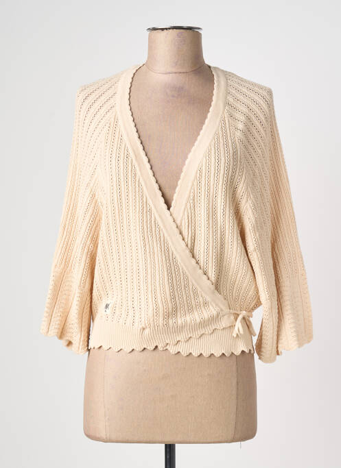 Gilet cache-cœur stretch beige BLUTSGESCHWISTER femme