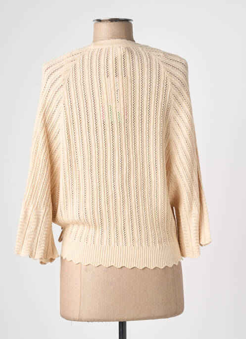 Gilet cache-cœur stretch beige BLUTSGESCHWISTER femme